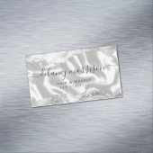 Gray White Agate Silver Glitter Luxury Magnetische Visitenkarte (Beispiel)
