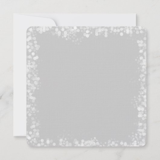 Gray White Bokeh Wedding Einladung (Rückseite)