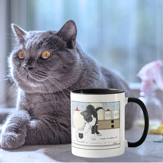 Gray White Cat Funny Tee Tasse Küche