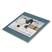 Gray White Cat Funny Tee Tasse Küche Fliese (Seite)