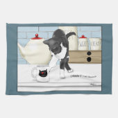 Gray White Cat Funny Tee Tasse Küche Geschirrtuch (Horizontal)