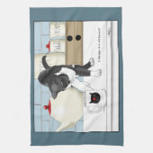 Gray White Cat Funny Tee Tasse Küche Geschirrtuch (Vertikal)