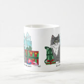 Gray White Christmas Kitten Kaffeetasse (Mittel)