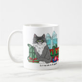 Gray White Christmas Kitten Kaffeetasse (Links)