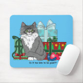 Gray White Christmas Kitten Mousepad (Mit Mouse)
