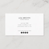 Gray White Classic Content Creator Business Card Visitenkarte (Rückseite)