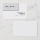 Gray White Classical Elegante Schlicht Beruflich Visitenkarte (Vorne/Hinten)