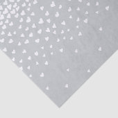 Gray White Confetti Hearts Seidenpapier (Ausschnitt)