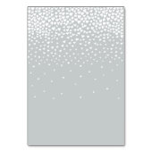 Gray White Confetti Hearts Tischnummer (Rückseite)