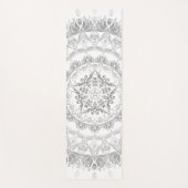 Gray White Floral Damask Mandala Yogamatte (Vorderseite)