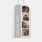 Gray & White Foto Booth Collage Wedding Vielen Dan Geschenkanhänger (Vorderseite)