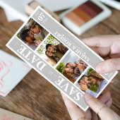 Gray & White Foto Booth Picture Collage Wedding Save The Date