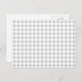 Gray White Gingham Pattern Postkarte (Vorne/Hinten)