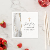 Gray White Gold Agate Erste Heilige Kommune Serviette (Beispiel)