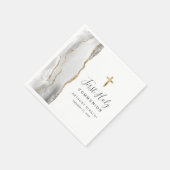 Gray White Gold Agate Erste Heilige Kommune Serviette (Ecke)