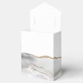 Gray White Gold Agate Script Erste Kommune Geschenkschachtel (Geöffnet)