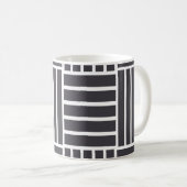 Gray White Horizontal Vertical Stripes Kaffeetasse (VorderseiteRechts)
