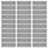 Gray White individuelle Gäste Hochzeitsadressen La Aufkleber (Vorderseite)