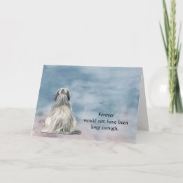 Gray White Lhasa Apso Dog Sympathy Card Feiertagskarte