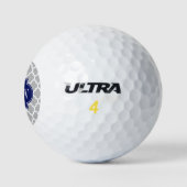 Gray White Marokcan #5 Navy 3 Initial Monogram Golfball (Logo)