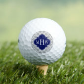 Gray White Marokcan #5 Navy 3 Initial Monogram Golfball (Insitu T-Shirt)