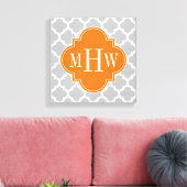 Gray White Marokcan #5 Pumpkin 3 Initial Monogram Leinwanddruck (Insitu (Wohnzimmer))