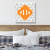Gray White Marokcan #5 Pumpkin 3 Initial Monogram Leinwanddruck (Insitu (Schlafzimmer))