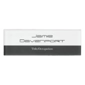 Gray White Minimal Moderne Bold Namenschild (Vorderseite)
