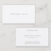 Gray White Minimalistisch Elegante Moderne, einfac Visitenkarte (Vorne/Hinten)