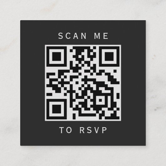 Gray White Silver Agate Slate Wedding QR Code UAWG Begleitkarte (Rückseite)