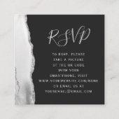 Gray White Silver Agate Slate Wedding QR Code UAWG Begleitkarte (Vorderseite)