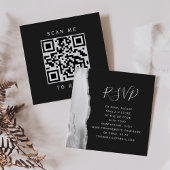 Gray White Silver Agate Slate Wedding QR Code UAWG Begleitkarte