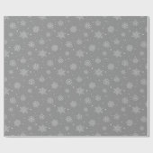 Gray White Snowflakes Pattern Christmas Holiday Geschenkpapier (Flach)