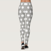 Gray White Spots Retro Yoga Hosen Leggings (Rückseite)