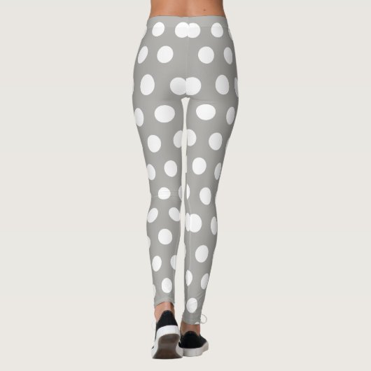 Gray White Spots Retro Yoga Hosen Leggings (Rückseite)