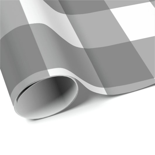 Gray & White Square Pattern Wrapping Paper Geschenkpapier (Rolleneckpunkt)