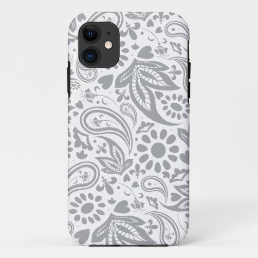 Gray White Stilish Boho Gemustert Case-Mate iPhone Hülle (Rückseite)