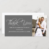 Gray White Wedding danke Ihnen Foto Cards (Vorne/Hinten)