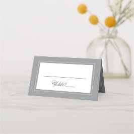 Gray White Wedding Elegante schicke Grenze Moderne Platzkarte