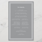 Gray White Wedding Script Budget Zeremony Program (Rückseite)