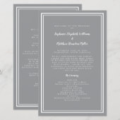 Gray White Wedding Script Budget Zeremony Program (Vorne/Hinten)