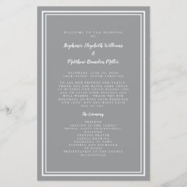 Gray White Wedding Script Budget Zeremony Program