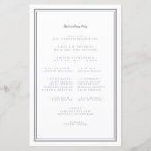 Gray & White Wedding Script Chic Zeremonie Program (Rückseite)