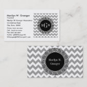 Gray WhZickzack Black Greece Key 3 Monogramm Visitenkarte (Vorne/Hinten)