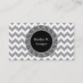 Gray WhZickzack Black Greece Key 3 Monogramm Visitenkarte (Rückseite)