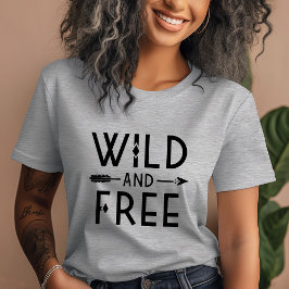 Gray Wild und Free T-Shirt
