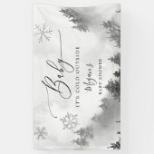 Gray Winter Wonderland Baby Dusche Banner (Vertikal)