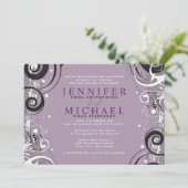 GRAY WIRBEL Jüdische Einladung zur Hochzeit (Stehend Vorderseite)