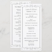 Gray Wirbel Wedding Program Rack Cards Programm (Vorne/Hinten)