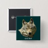 Gray Wolf Alpha Female Wildlife-Liebhaber Button (Vorne & Hinten)